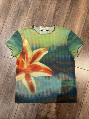 Mango X Siedrés Sheer Mesh Tee